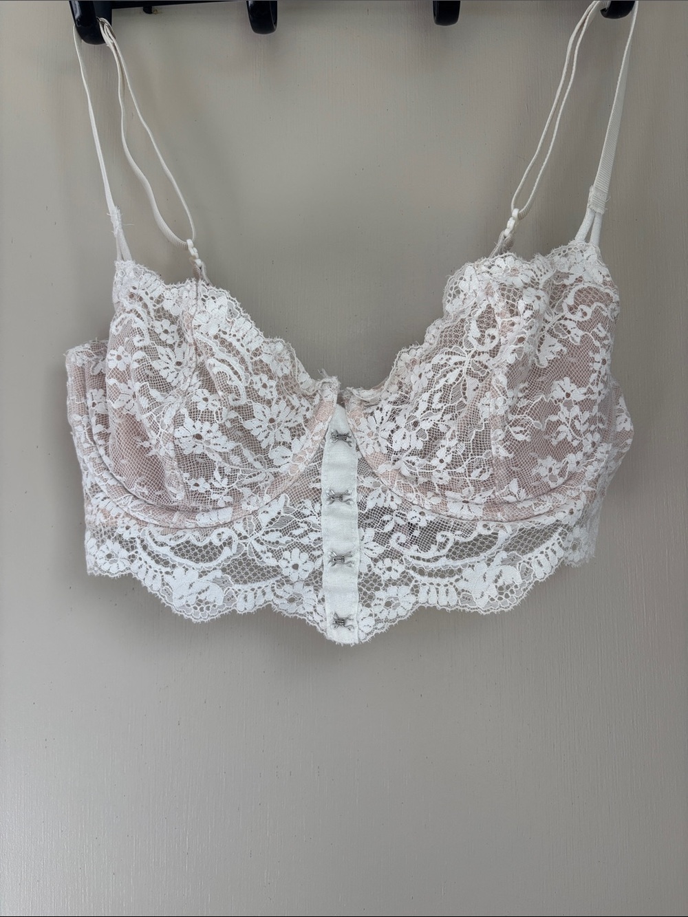 La SENZA Blush and White Lace Longline Bralette